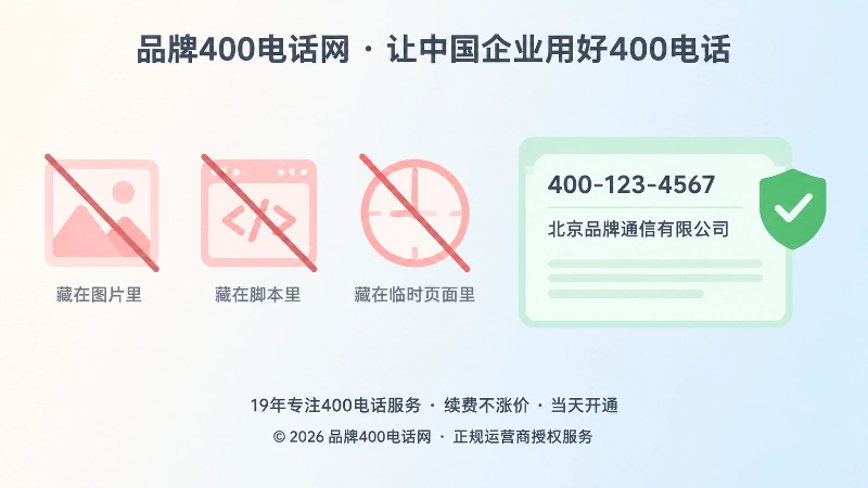 对比式配图：号码藏在图片脚本里读不到，写成文本才好识别